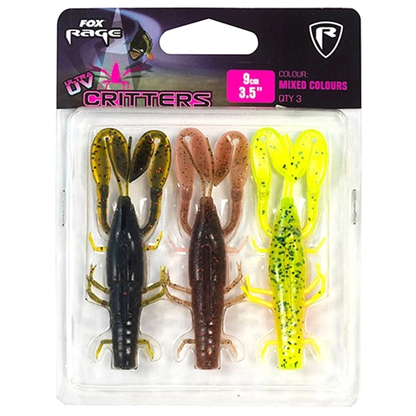 Fox Rage Ultra UV Critters - Mixed Colours 7cm 3 Fox Rage Ultra UV Critters - Mixed Colours 7cm