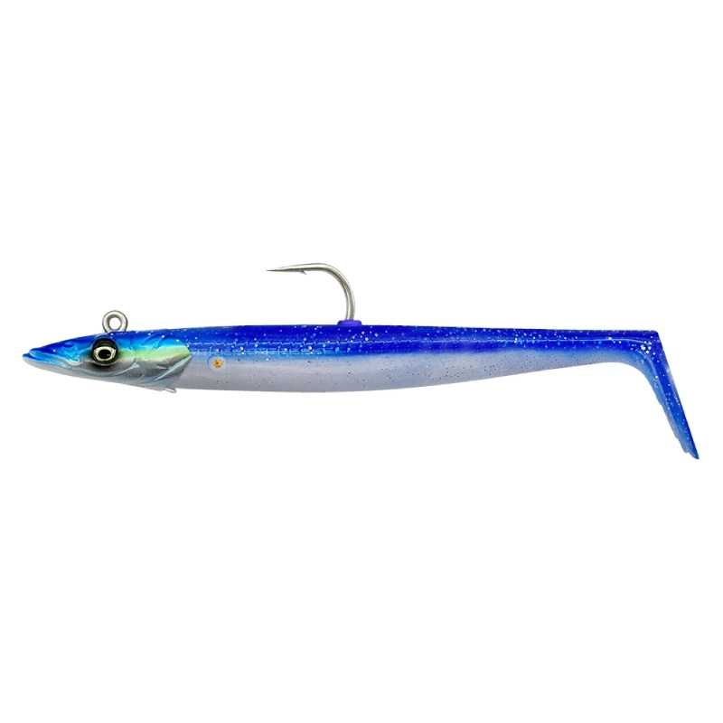 Savage Gear Sandeel V2 Lure 17.5cm 65g Sinking - Blue Pearl Silver 2+1 6 Savage Gear Sandeel V2 Lure 17.5cm 65g Sinking - Blue Pearl Silver 2+1 - Image 4